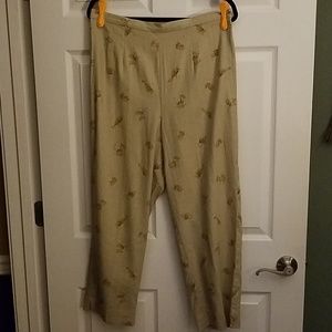 Linen Monkey Print Pants Sz 16